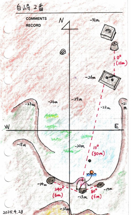白崎2番ブイ ポイントマップ2